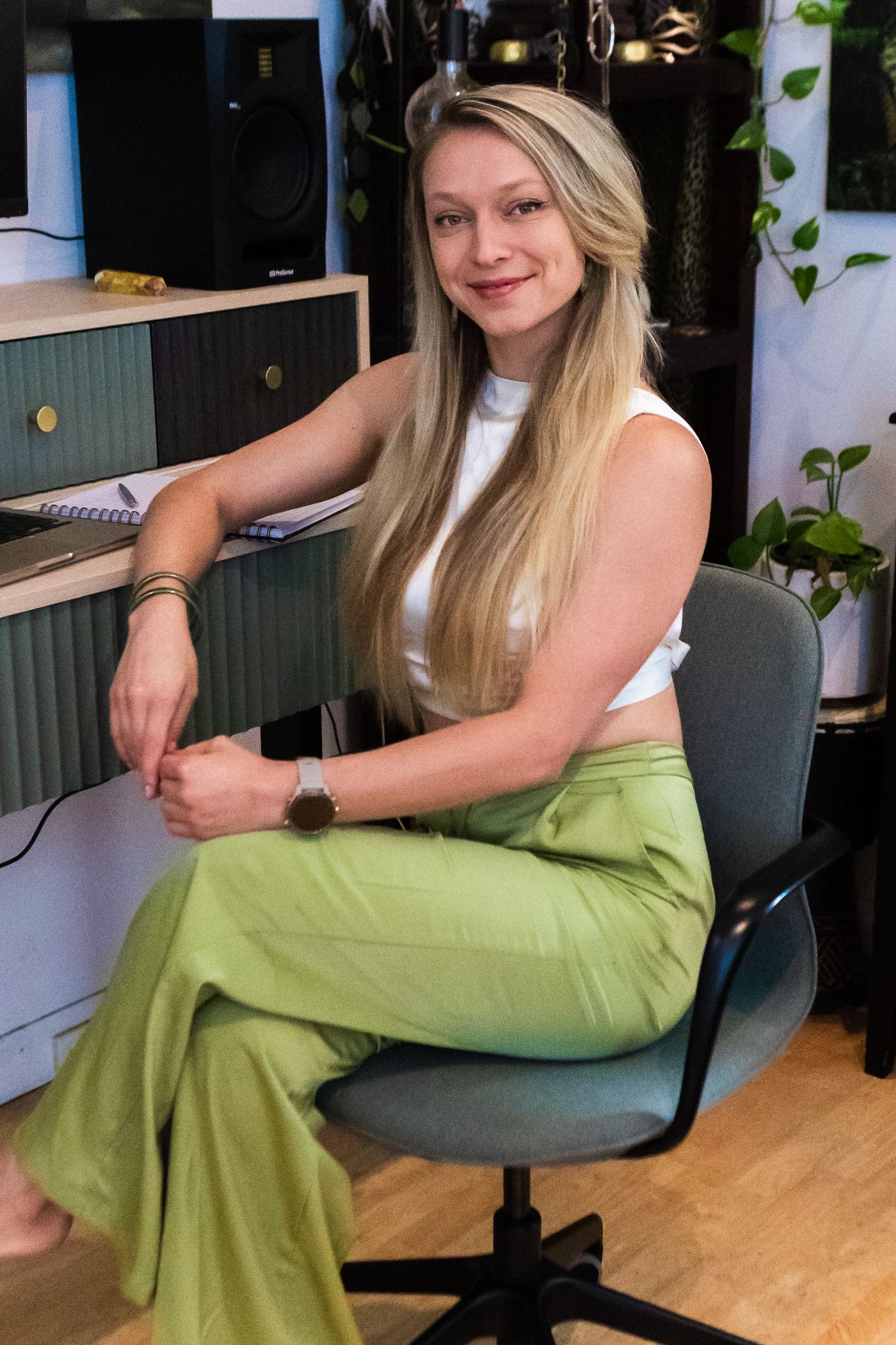 Aneta Ember at her desk